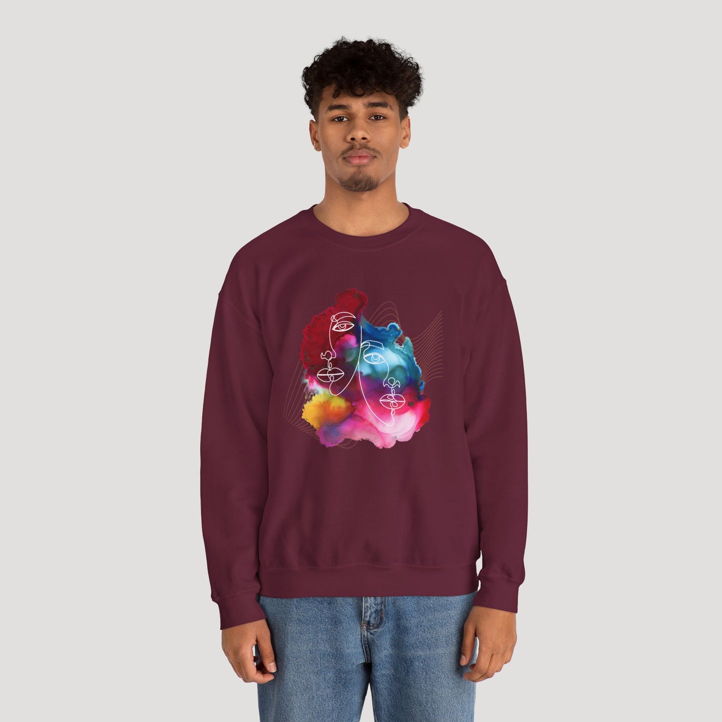 Artistic Unisex Crewneck Sweatshirt - Colorful Abstract Design