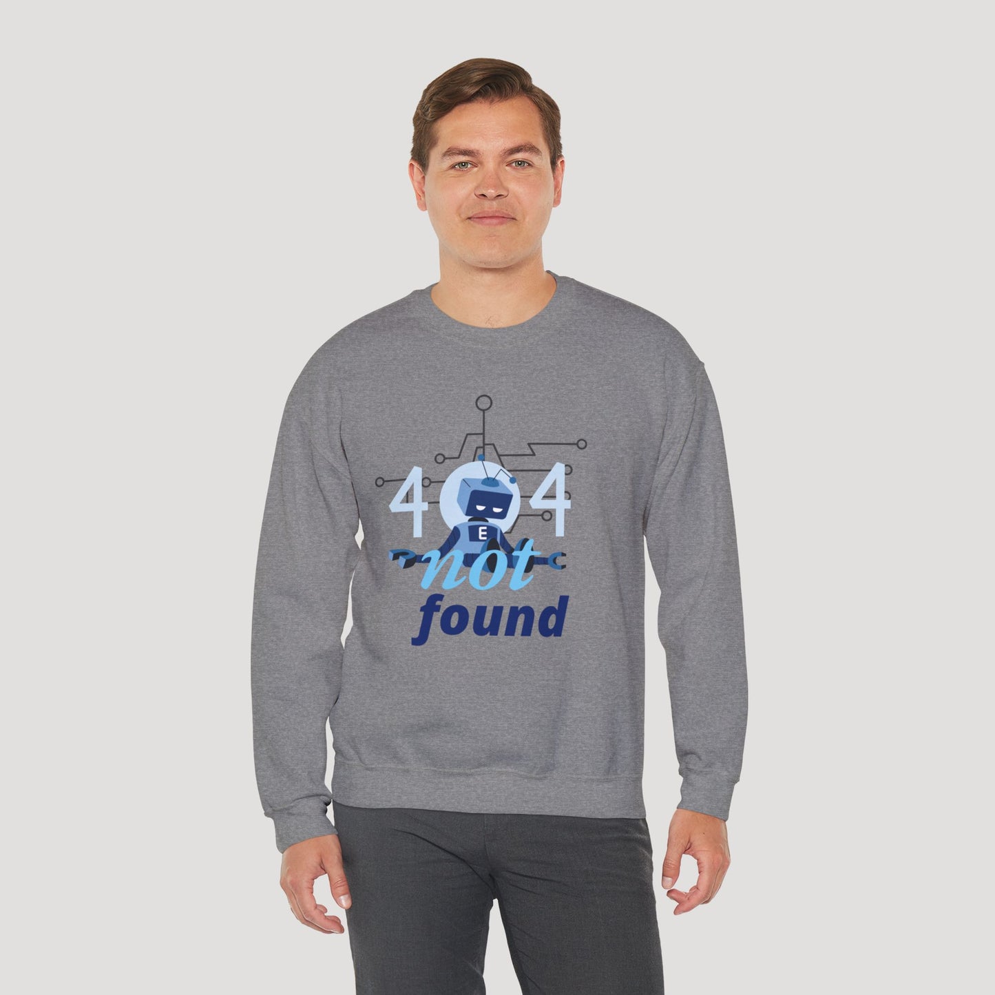 404 Not Found Unisex Heavy Blend™ Crewneck Sweatshirt - Trendy and Cozy