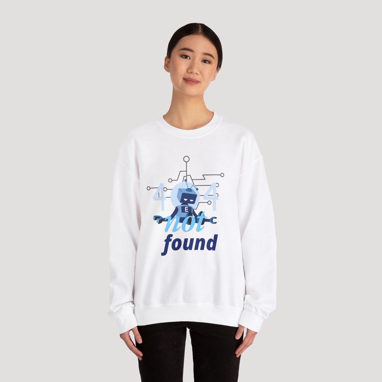 404 Not Found Unisex Heavy Blend™ Crewneck Sweatshirt - Trendy and Cozy