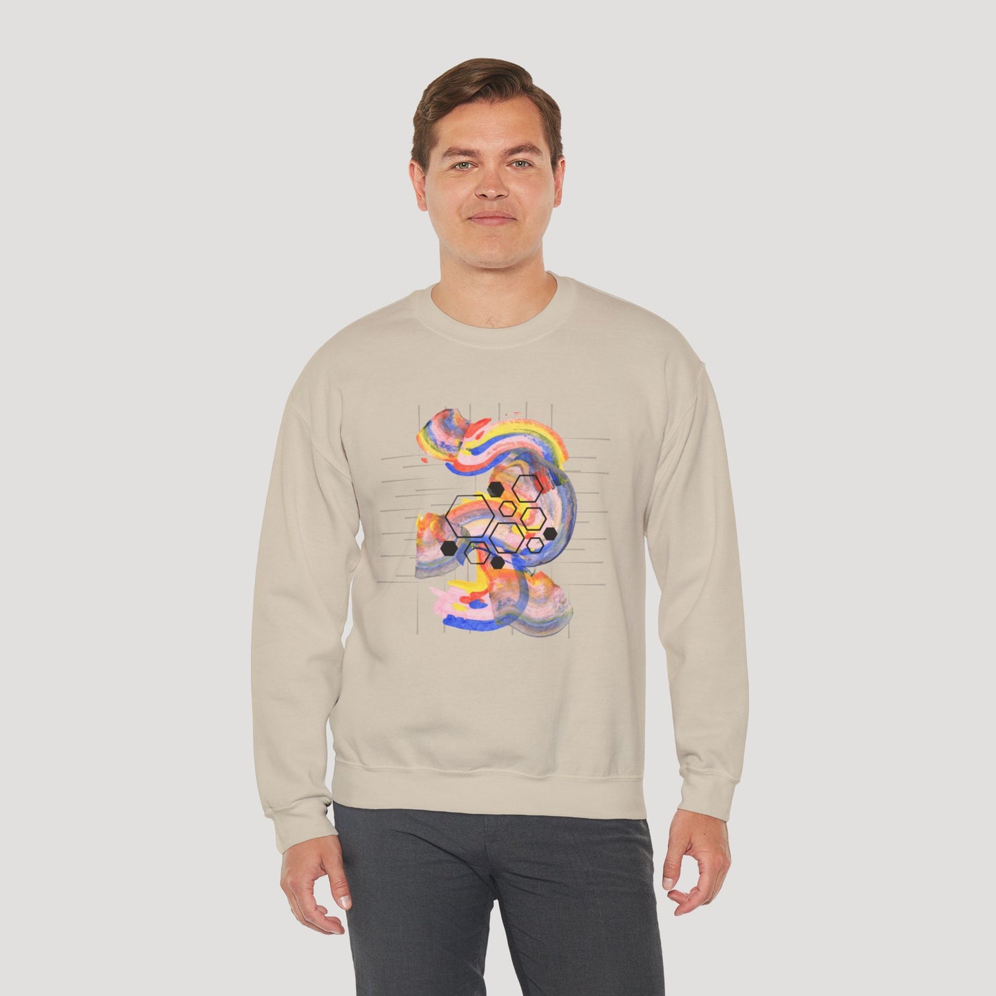 Colorful Abstract Art Sweatshirt - Unisex Heavy Blend™ Crewneck