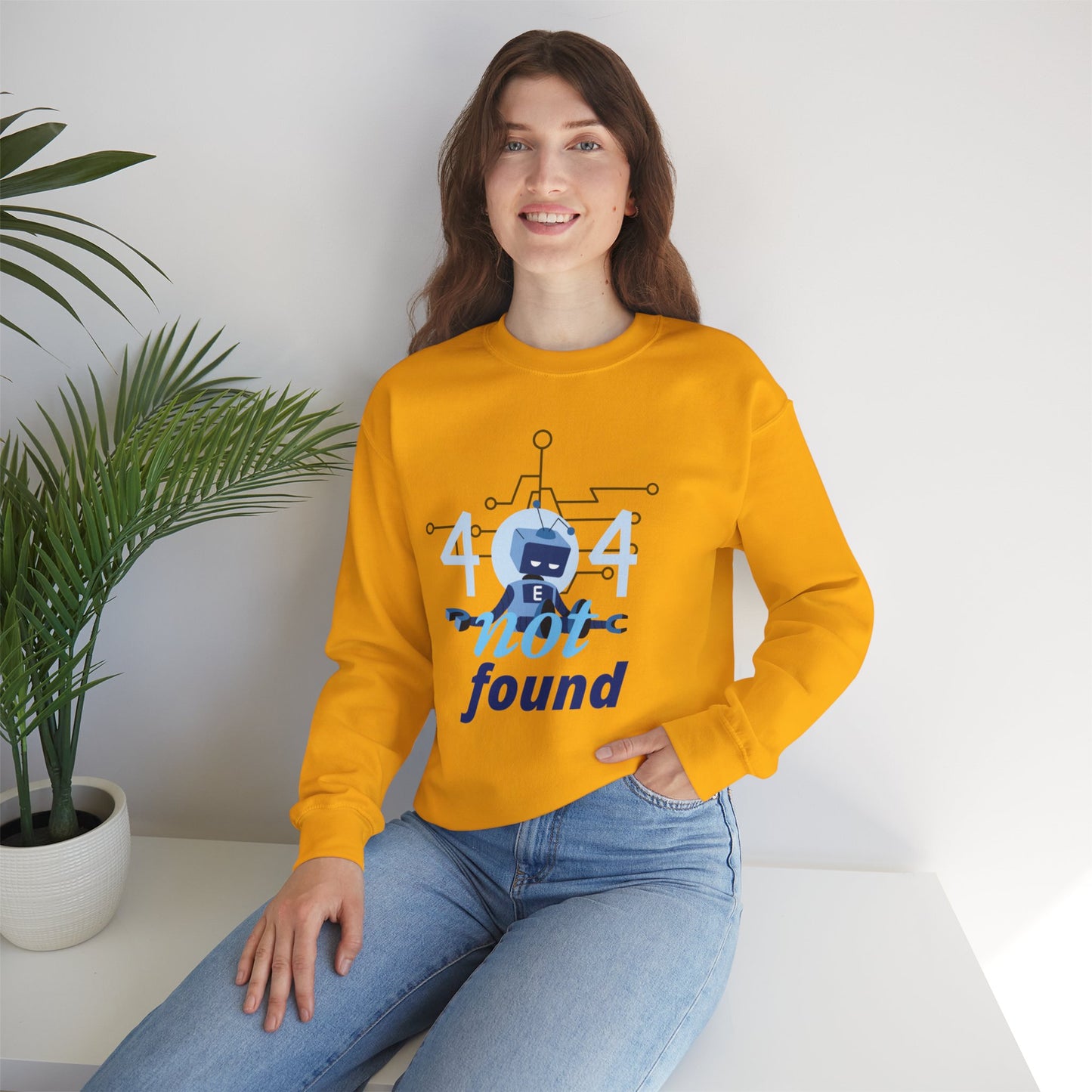 404 Not Found Unisex Heavy Blend™ Crewneck Sweatshirt - Trendy and Cozy