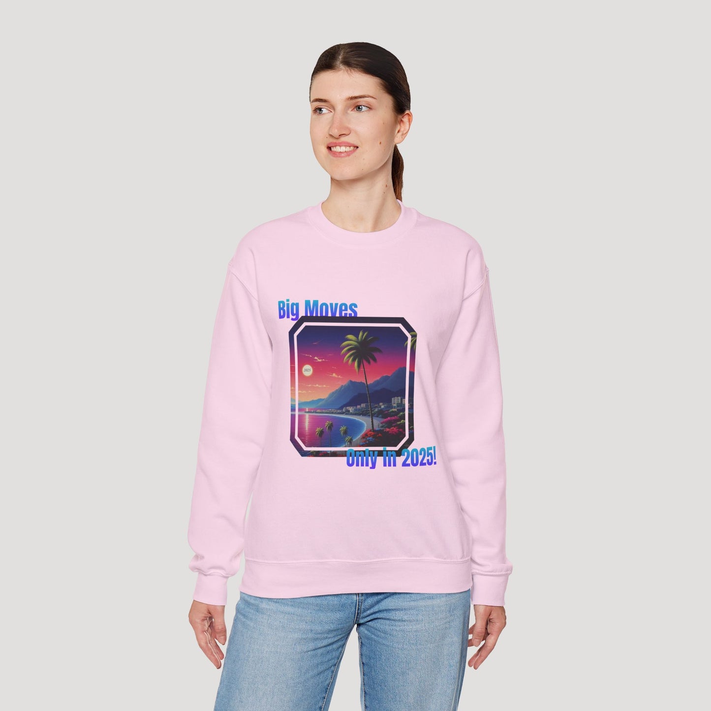 Big Moves 2025 Unisex Crewneck Sweatshirt - Retro Coastal Vibes