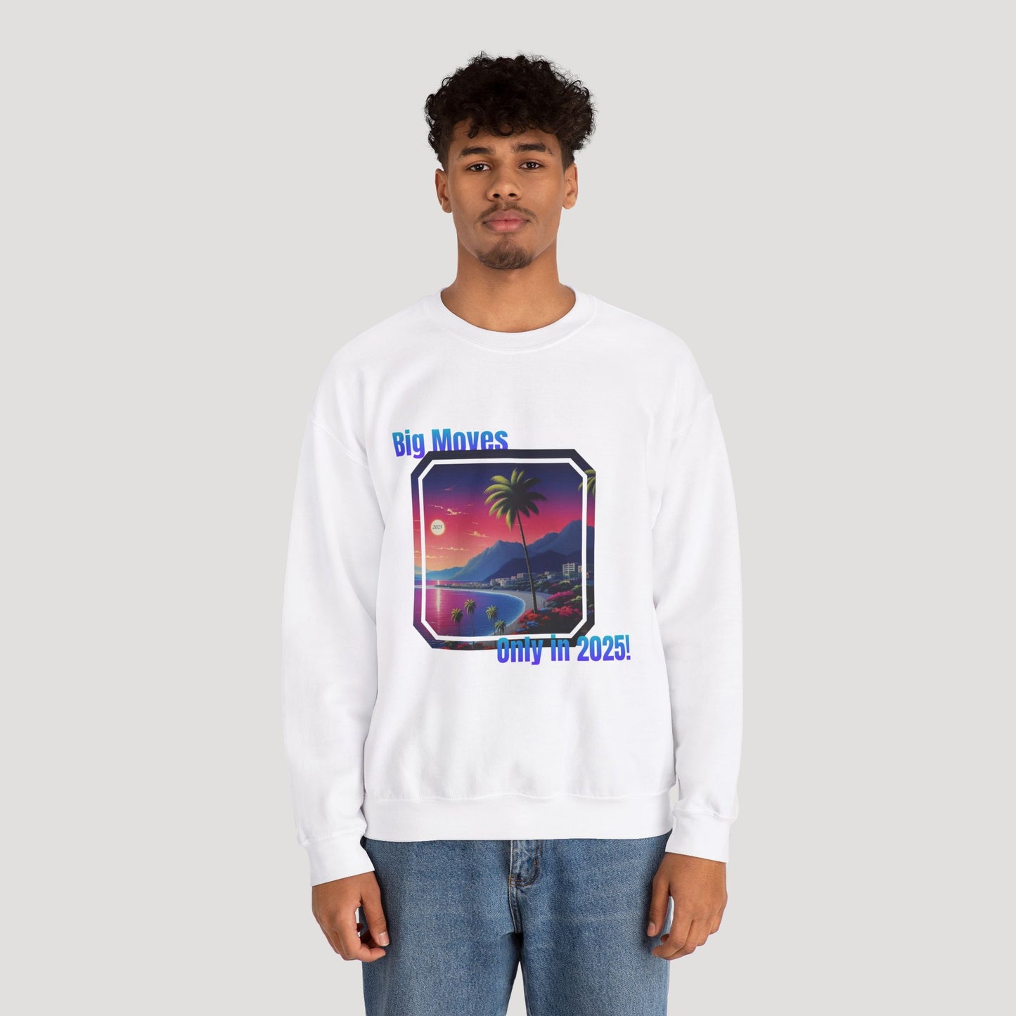 Big Moves 2025 Unisex Crewneck Sweatshirt - Retro Coastal Vibes