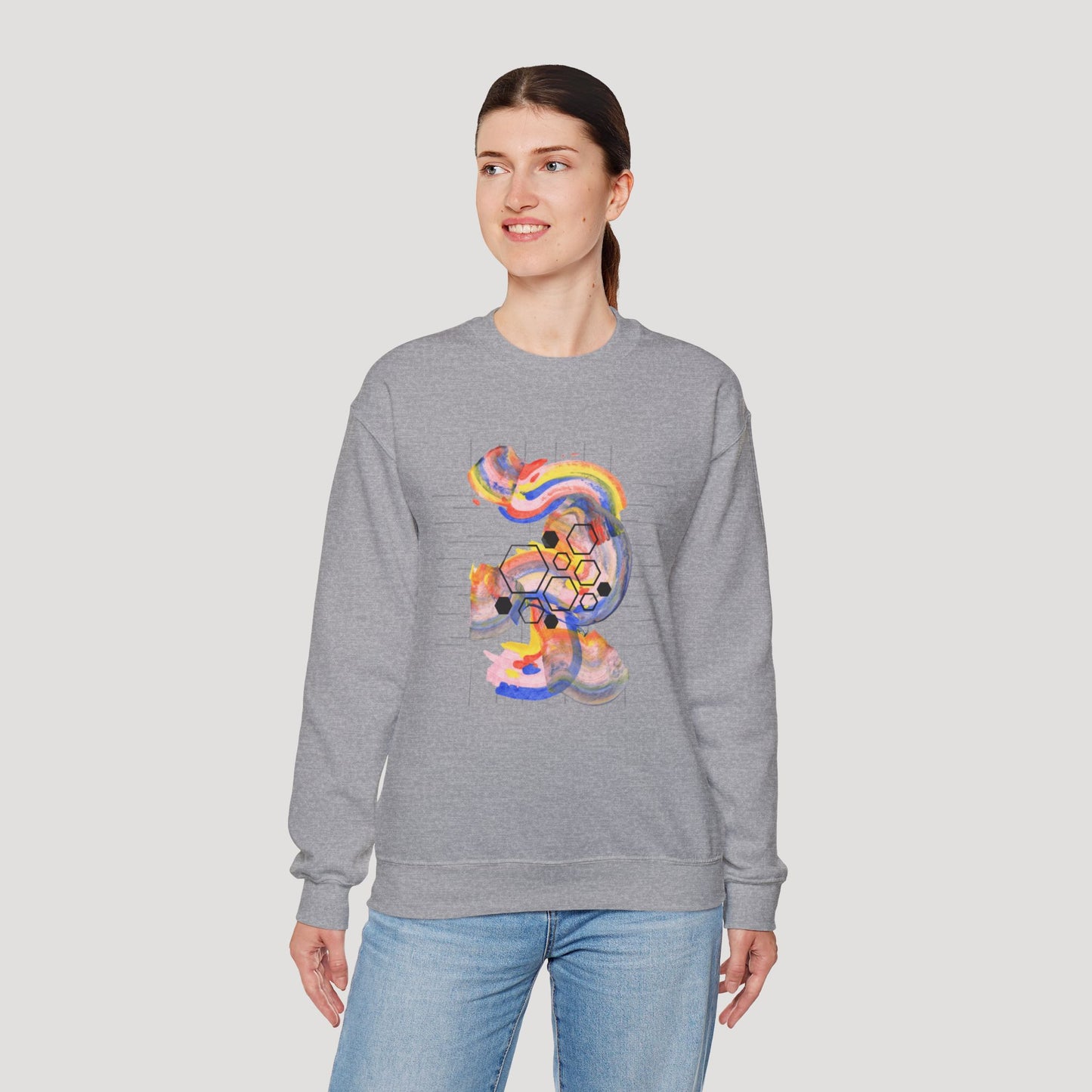 Colorful Abstract Art Sweatshirt - Unisex Heavy Blend™ Crewneck