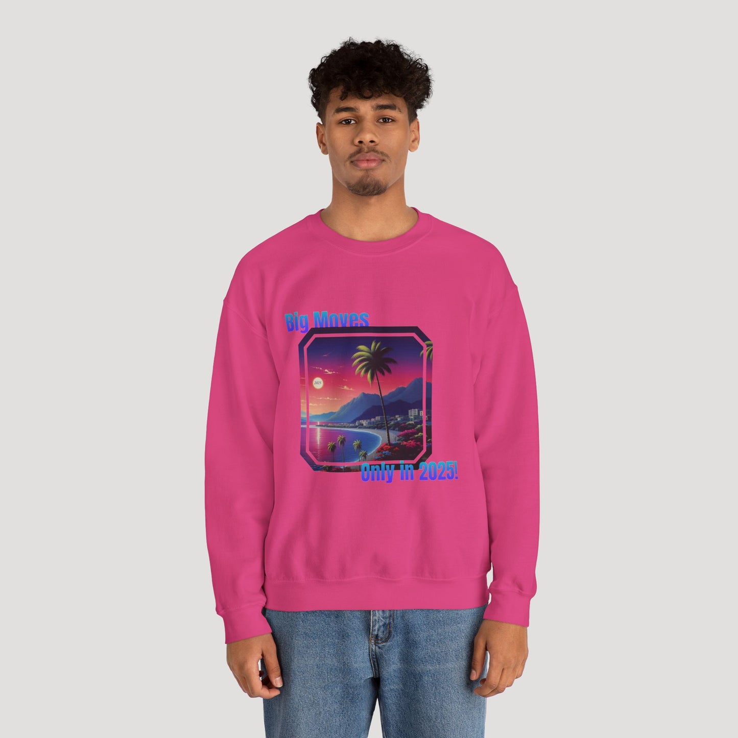 Big Moves 2025 Unisex Crewneck Sweatshirt - Retro Coastal Vibes