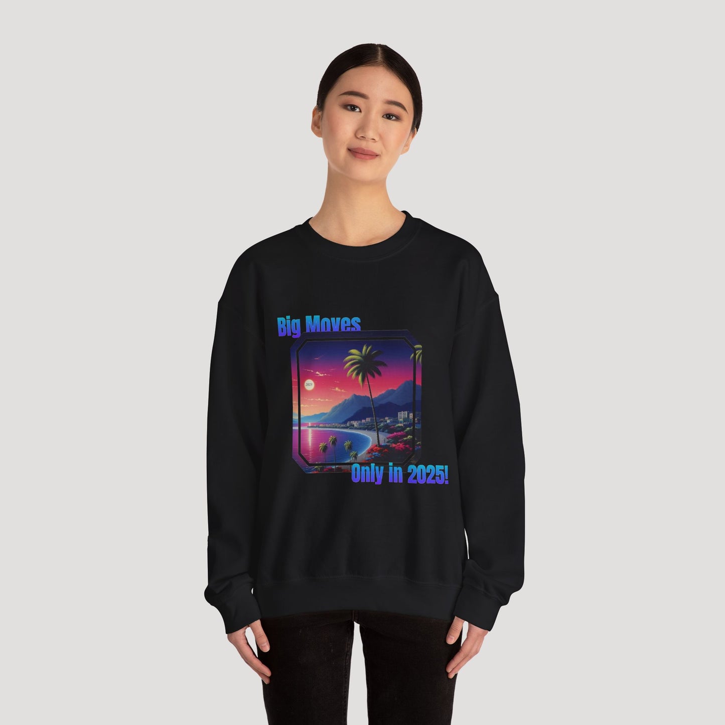 Big Moves 2025 Unisex Crewneck Sweatshirt - Retro Coastal Vibes