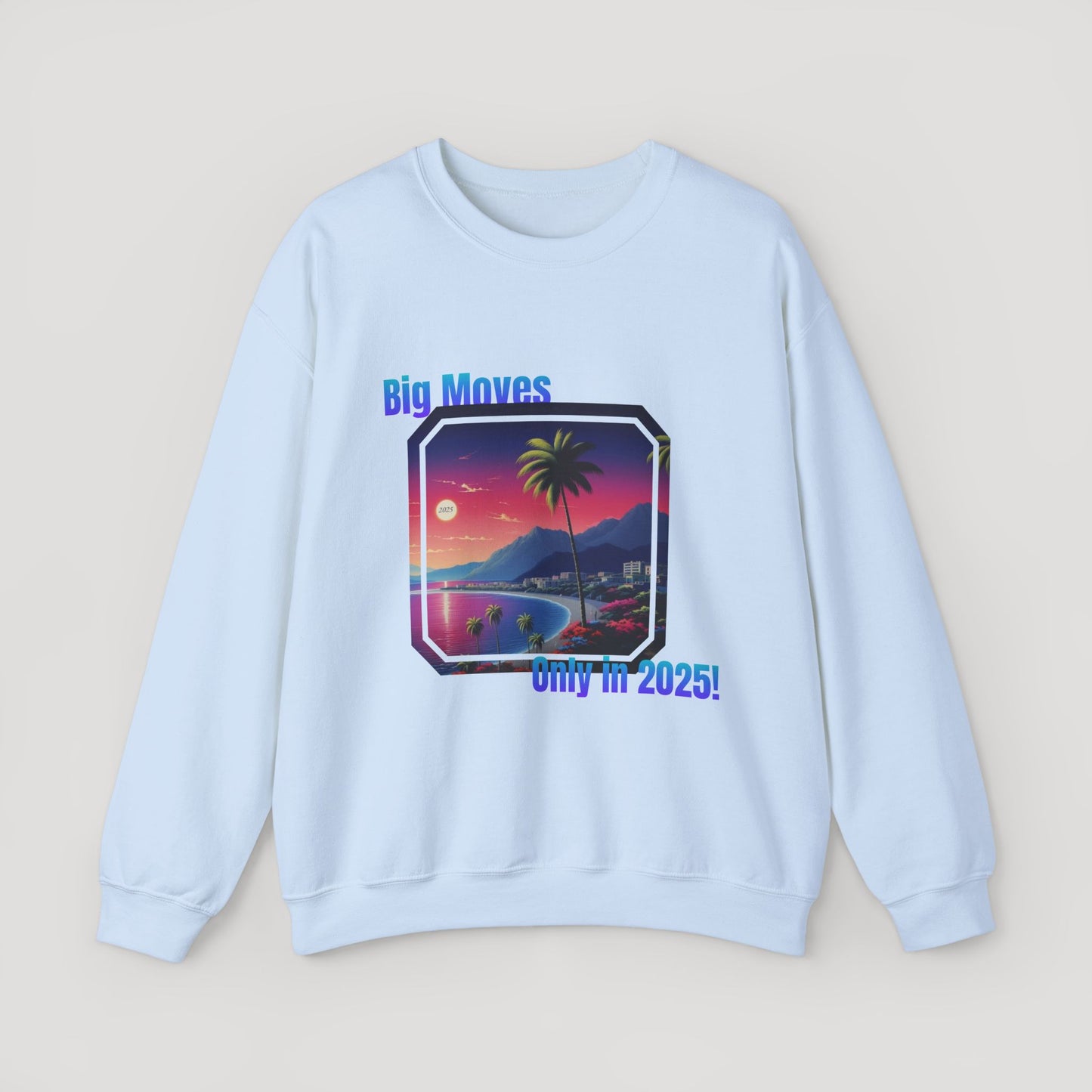 Big Moves 2025 Unisex Crewneck Sweatshirt - Retro Coastal Vibes