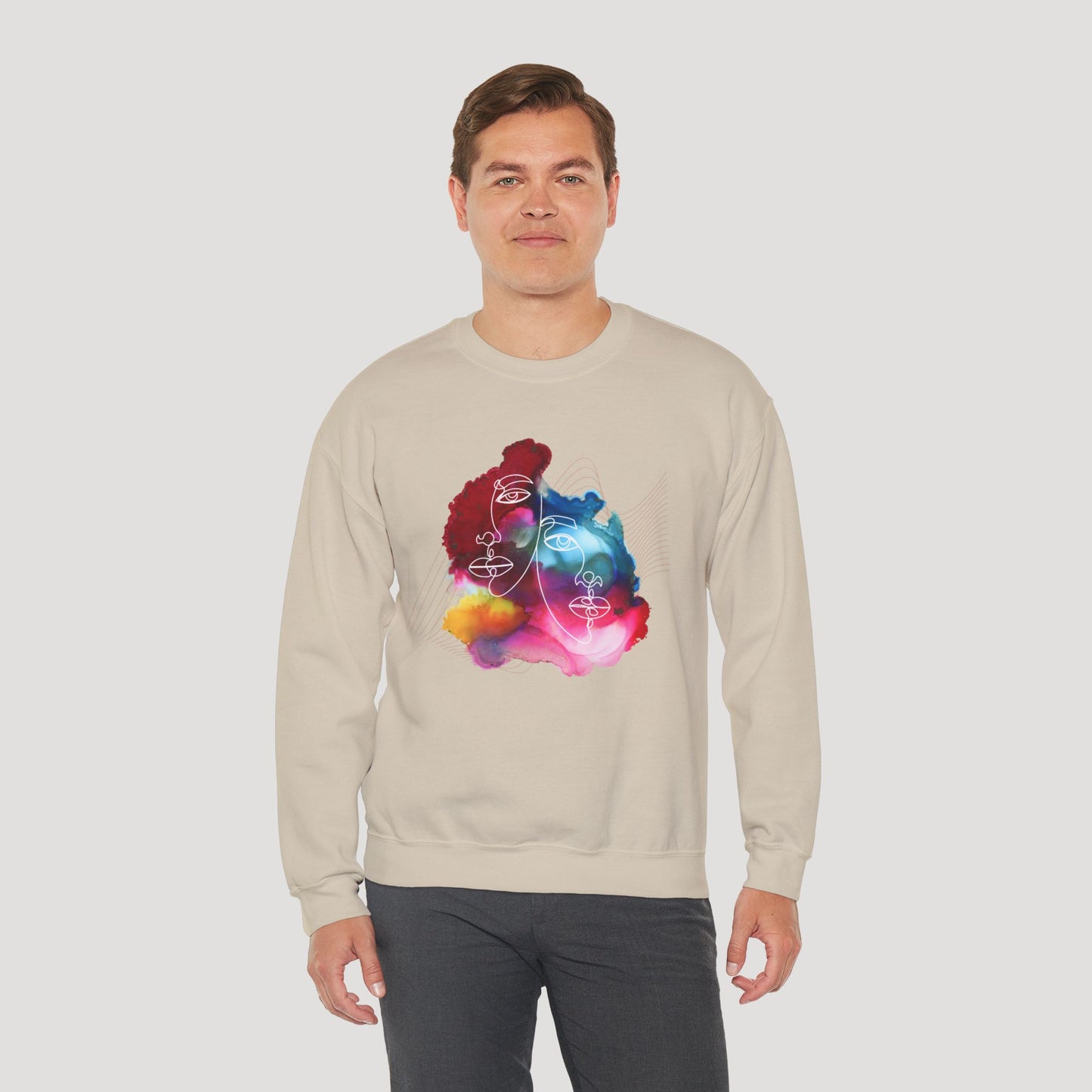 Artistic Unisex Crewneck Sweatshirt - Colorful Abstract Design