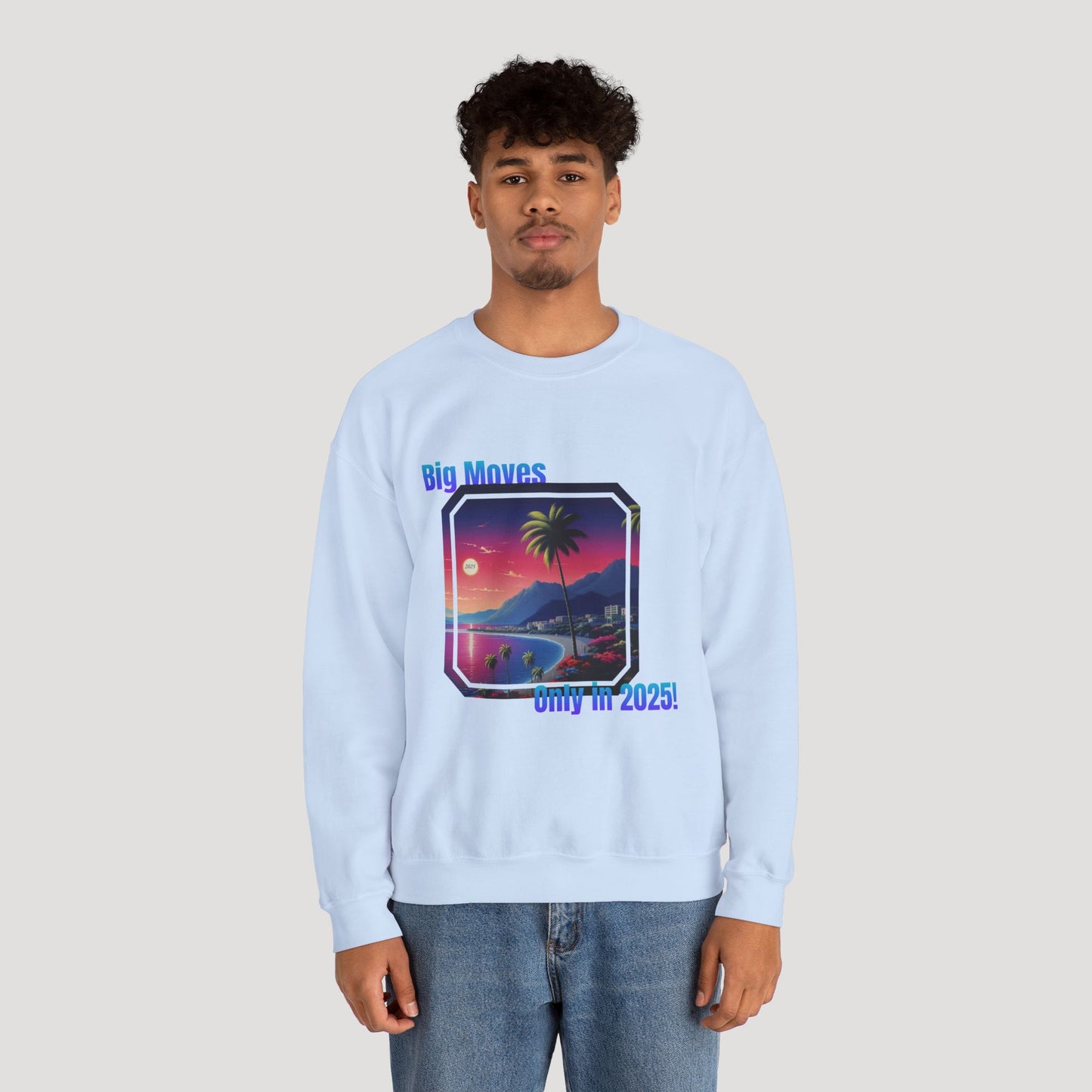 Big Moves 2025 Unisex Crewneck Sweatshirt - Retro Coastal Vibes