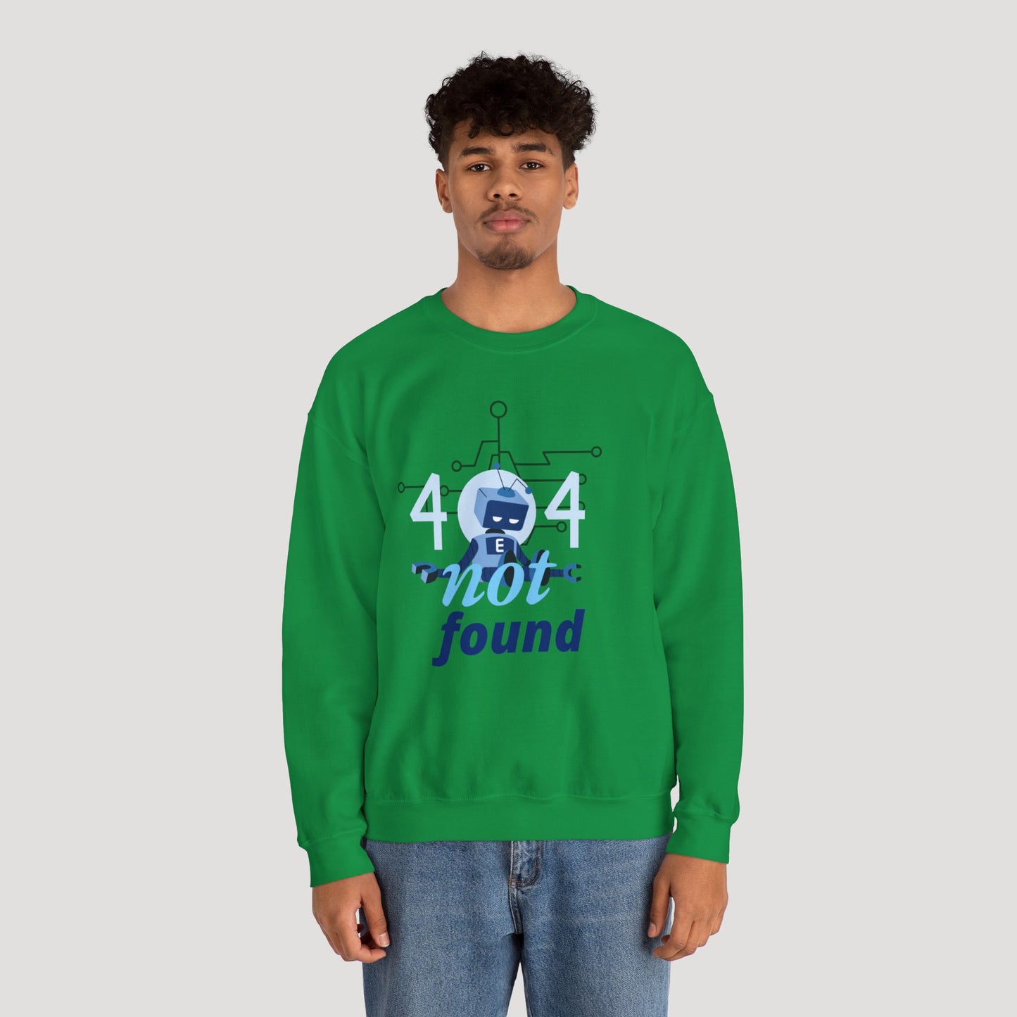 404 Not Found Unisex Heavy Blend™ Crewneck Sweatshirt - Trendy and Cozy