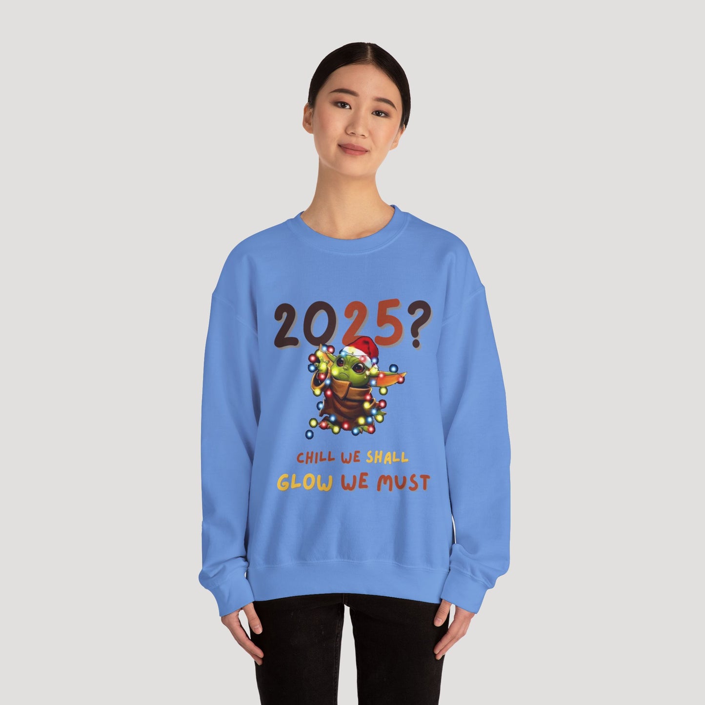 Baby Yoda 2025 Chill Glow Holiday Unisex Sweatshirt