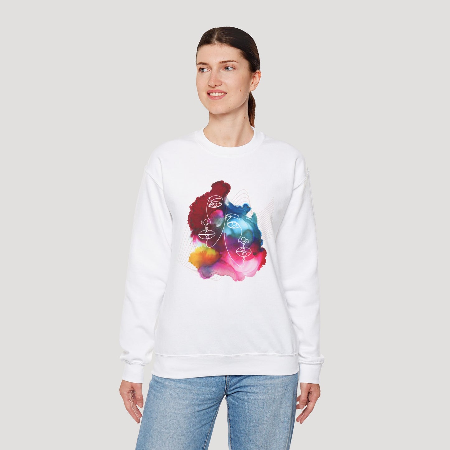 Artistic Unisex Crewneck Sweatshirt - Colorful Abstract Design