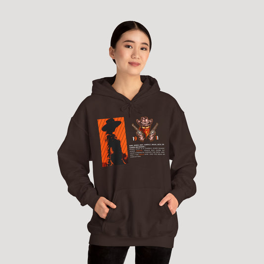 Retro Graphic Hoodie - 1911 Red Dead Redemption Cowboy Design