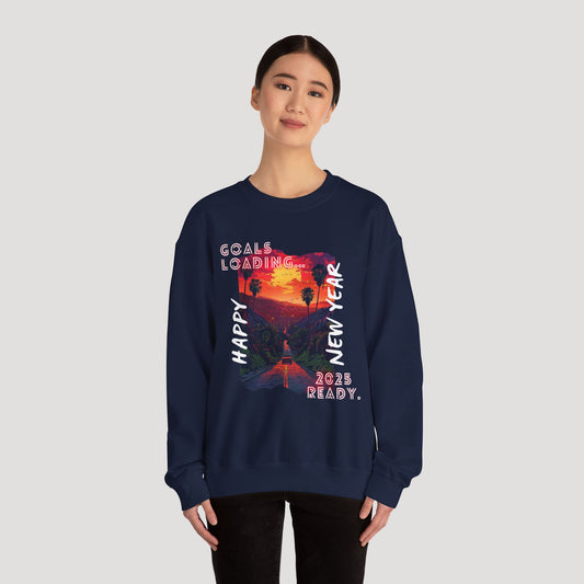 Happy New Year Goals Loading Crewneck Sweatshirt | Unisex Heavy Blend