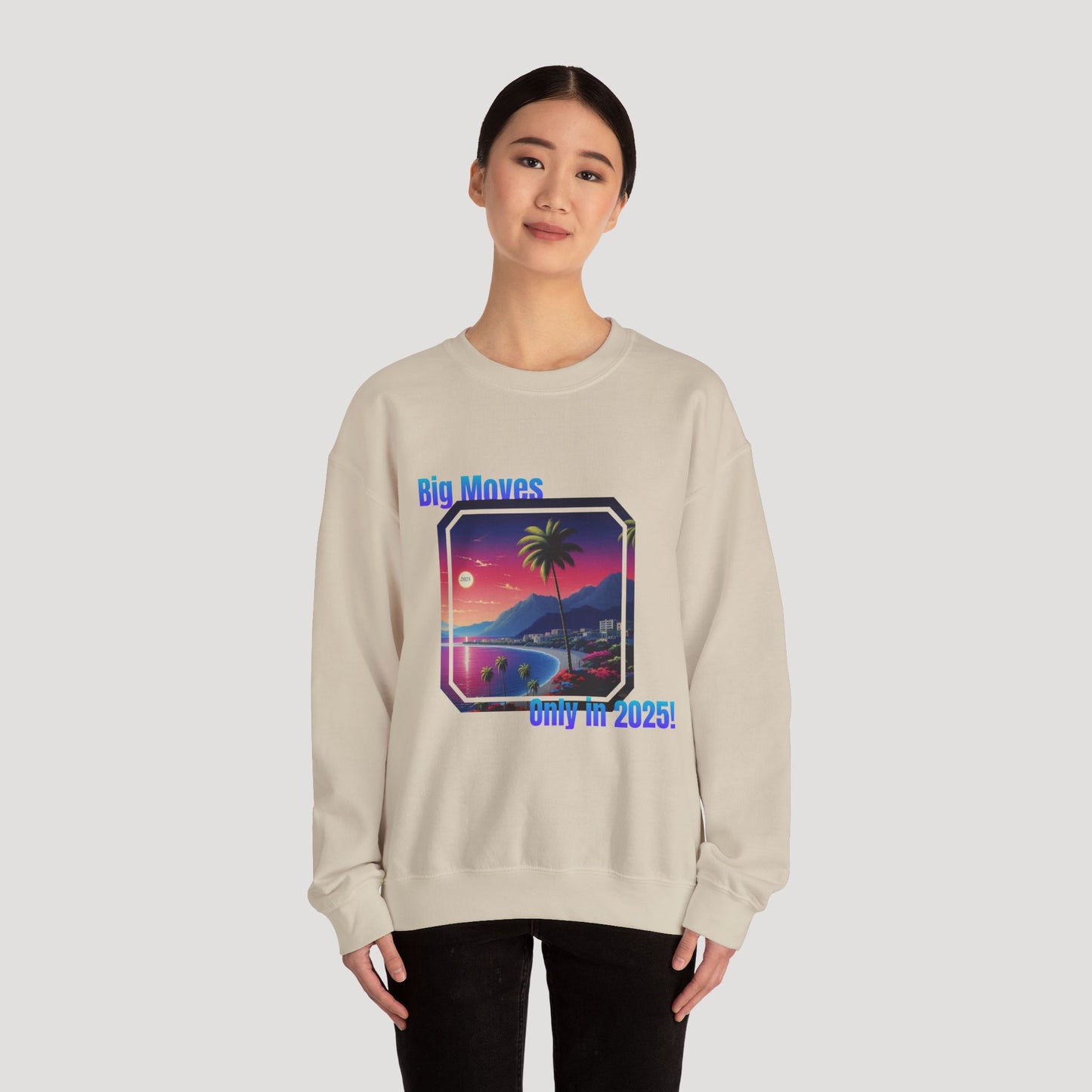 Big Moves 2025 Unisex Crewneck Sweatshirt - Retro Coastal Vibes