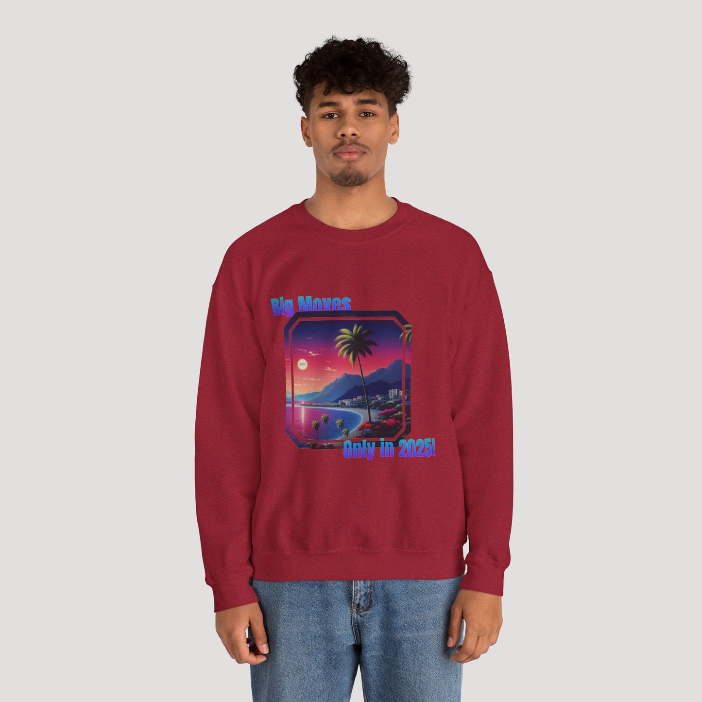 Big Moves 2025 Unisex Crewneck Sweatshirt - Retro Coastal Vibes